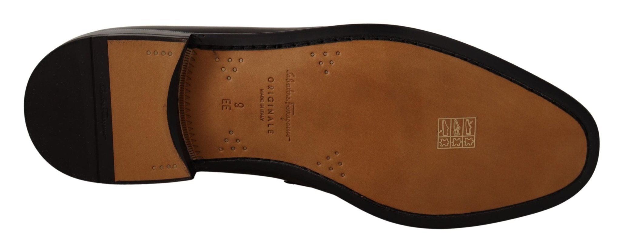 Salvatore Ferragamo Black Calf Leather Moccasin Formal Shoes - Fizigo
